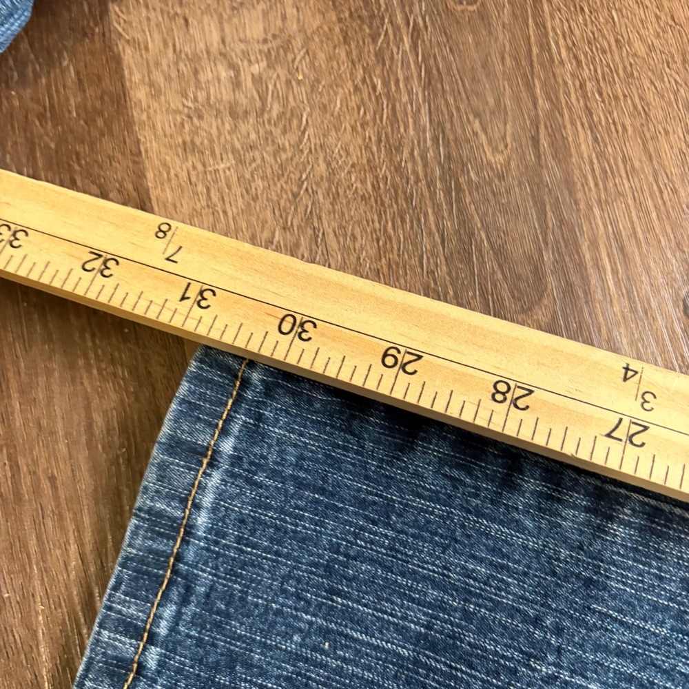 Y2K Lowrise No Pockets Blue Stretch Flare Leg Jeans Size 5 Denim - Picture 6 of 7